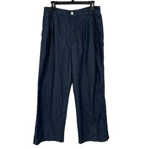 Frame Pants pleated ankle cropped wide blue size 29